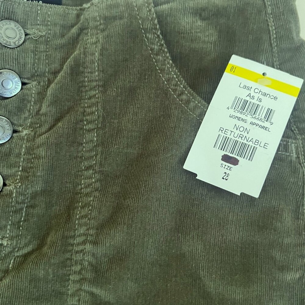 NWOT Veronica Beard Crosbie Wide Leg Button Crop Clover Green Corduroy Pants 28 - Picture 7 of 12